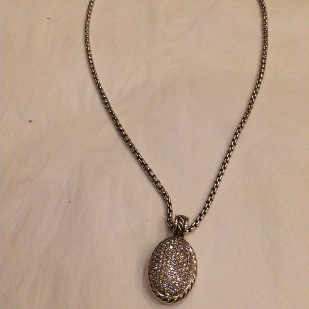 david yurman oval pave diamond necklace - Picture 8 of 8